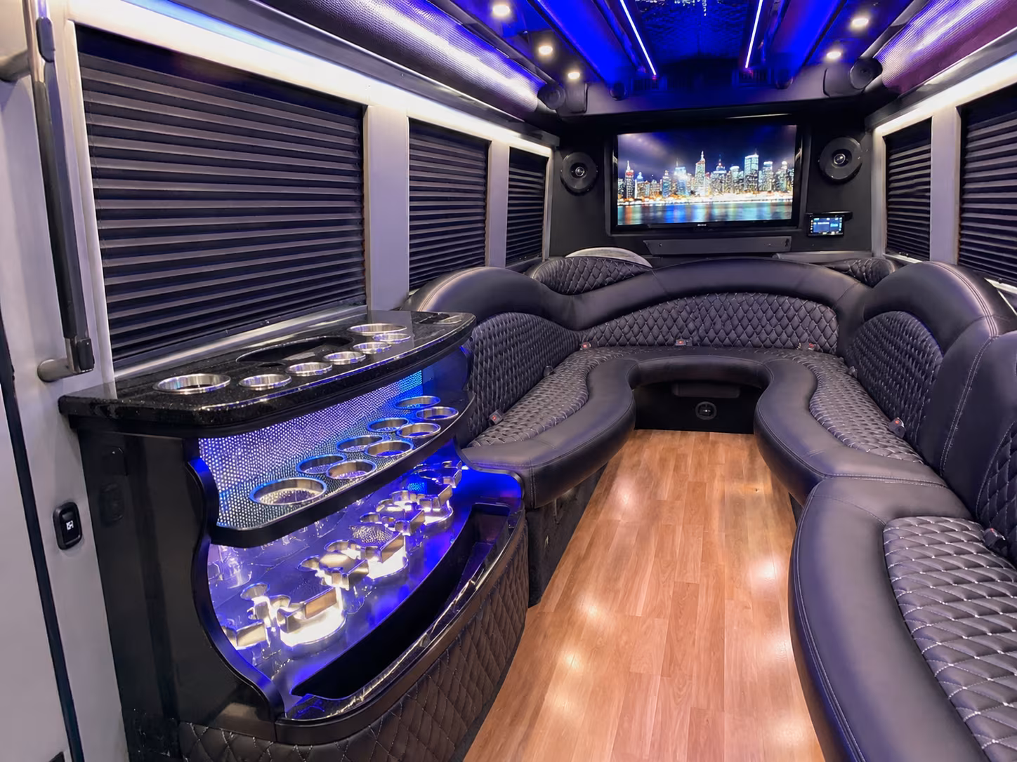 affordable aurora prom party bus prices split across your group
