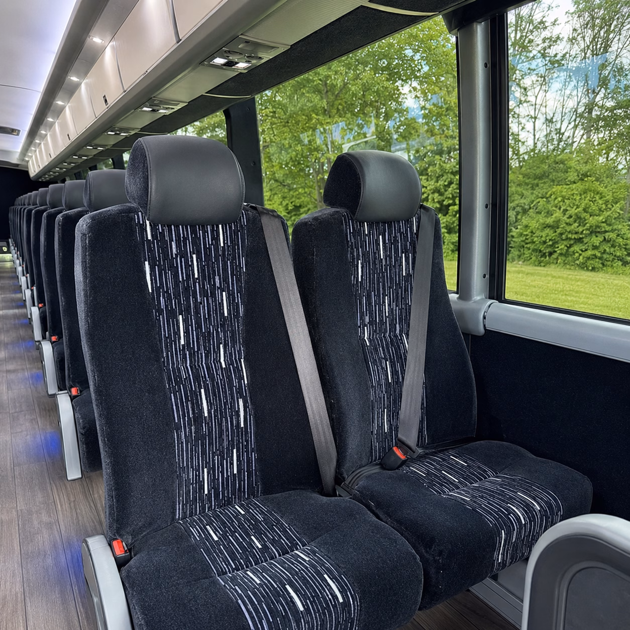 aurora charter bus interior
