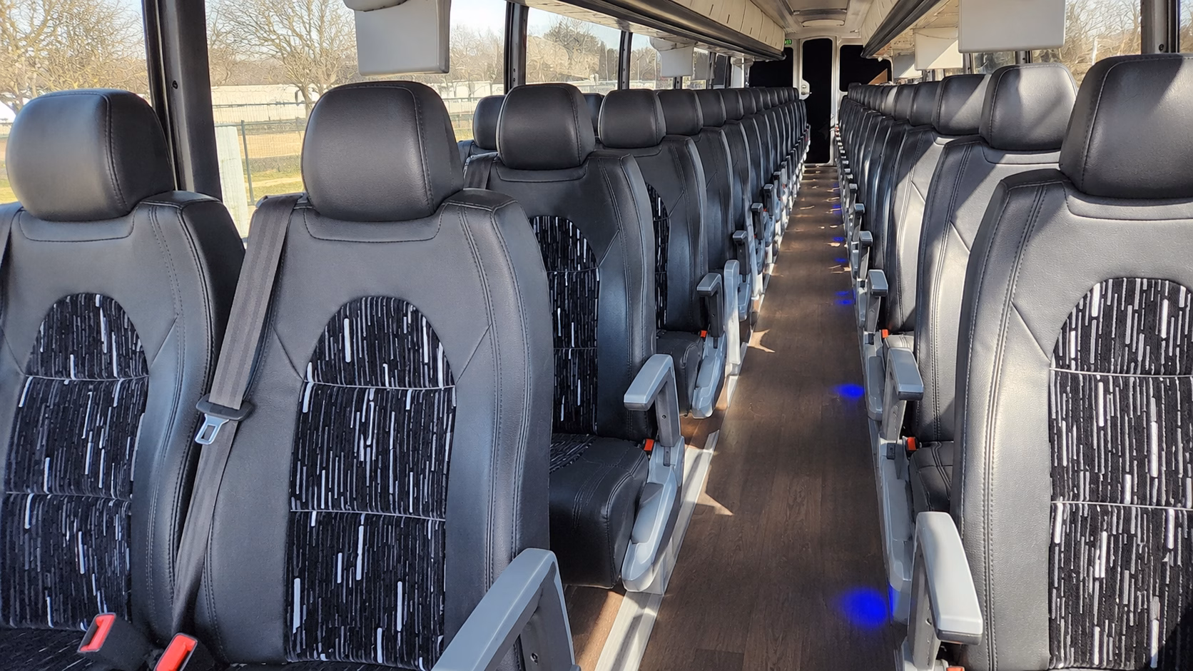 aurora charter bus services interior